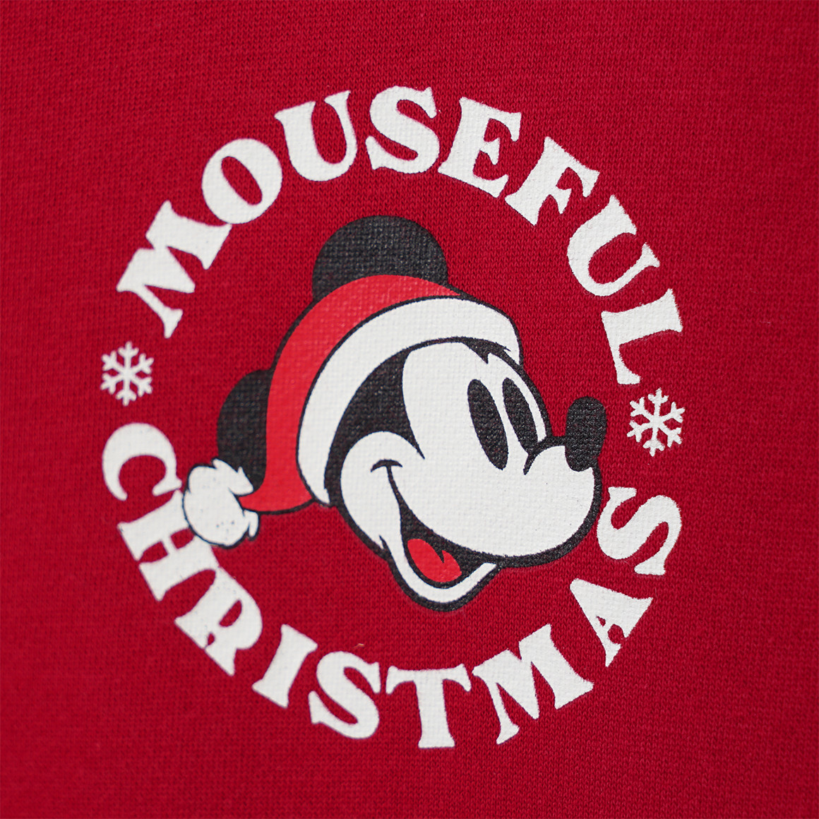 Micky Maus Weihnachtssweatshirt mit Print dunkelrot