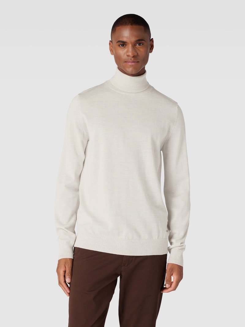 Rollkragenpullover aus Schurwolle Modell 'Donte' in offwhite