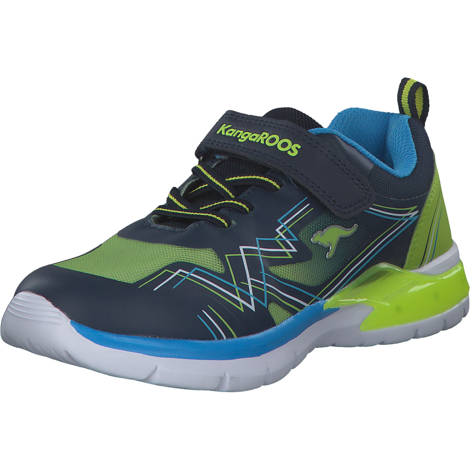 KangaROOS K-SL Flasher EV 00011, Sneakers Low, Kinder, dk navy/lime
