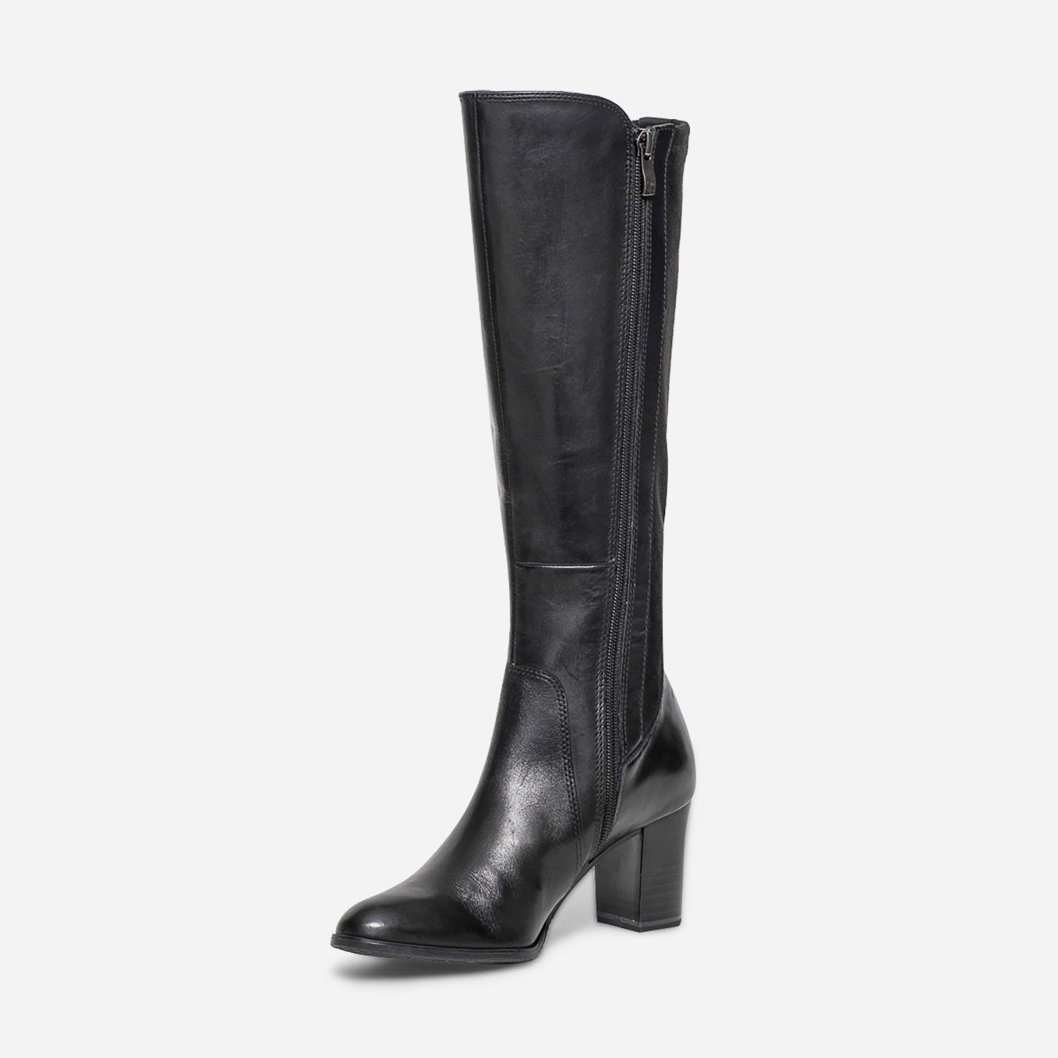 Botte CAPRICE noire cuir bimatière