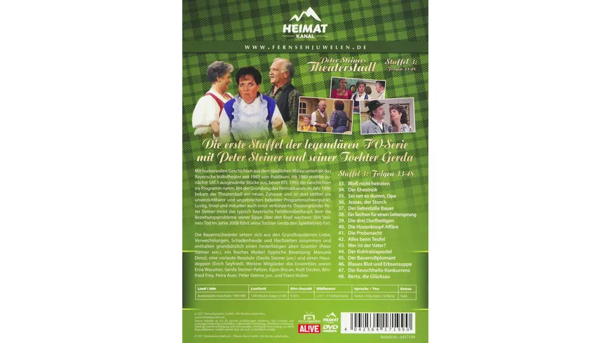 Peter Steiners Theaterstadl - Staffel 3/Folgen 33-48  [8 DVDs]