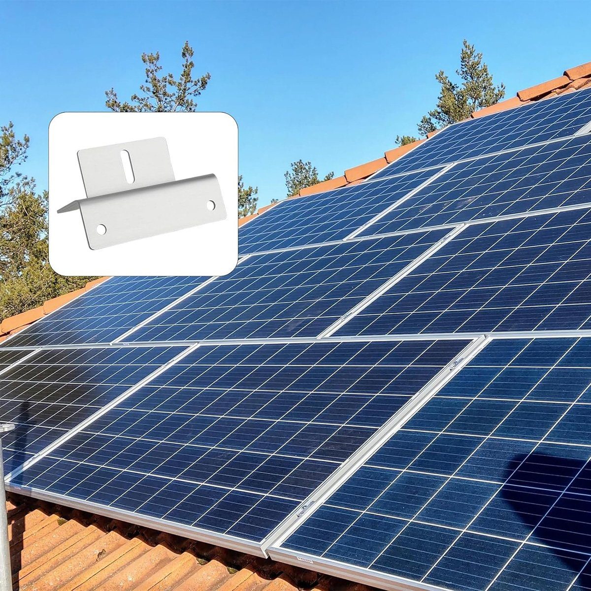 götäzer Möbelbeschlag Solarpanel-Z-Halterung für Dächer - 8er Pack - Mit Muttern/Schrauben (8 St), fur einfache Montage auf Wohnmobilen, Yachten, Booten und Flachdächern