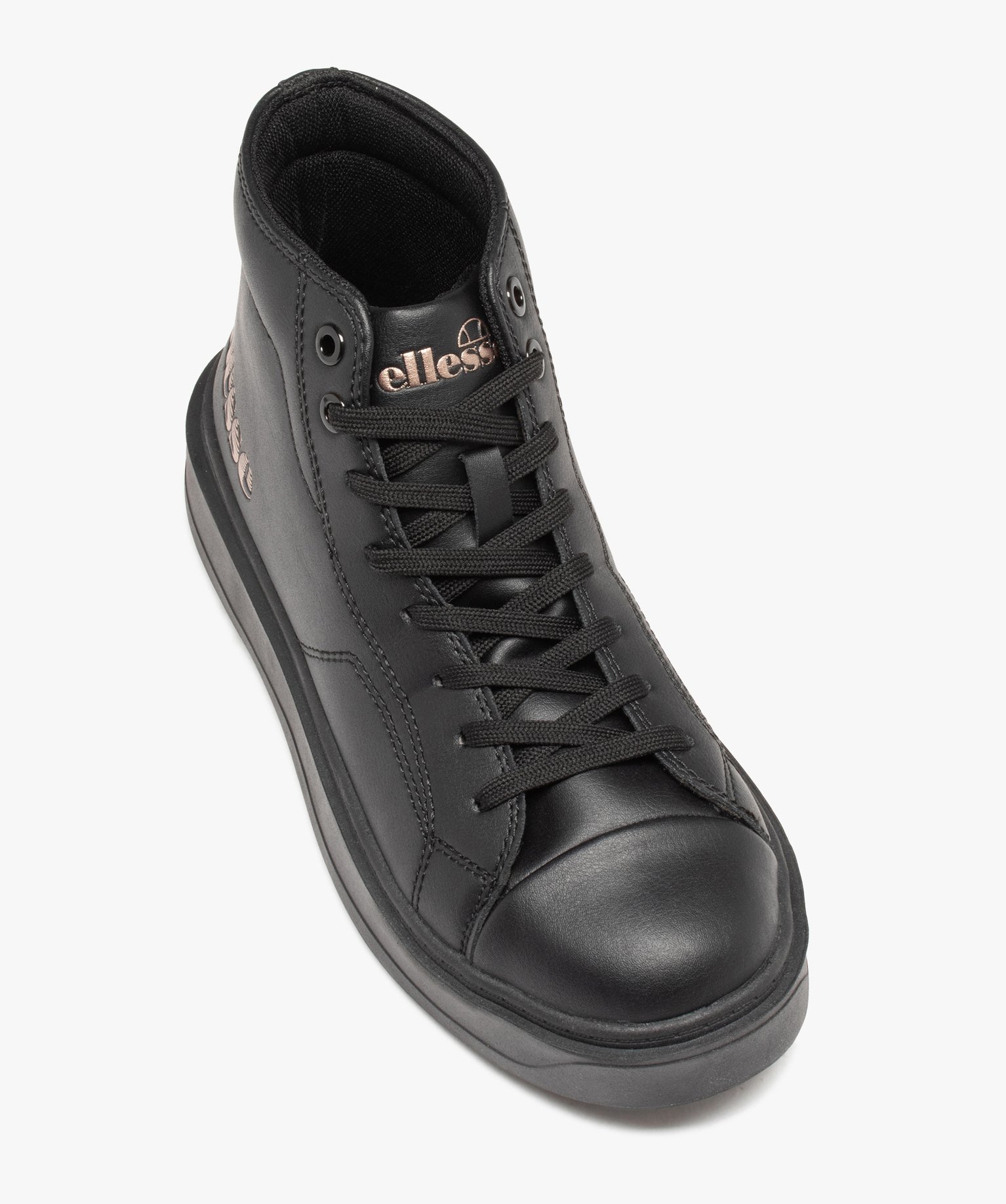 Baskets femme mid-cut unies à lacets - Ellesse noir | GEMO