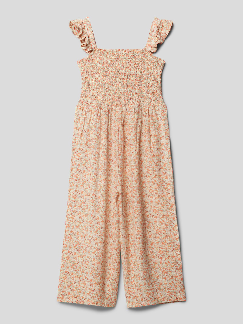 Jumpsuit aus Viskose mit Label-Detail Modell 'HARPER' in ecru