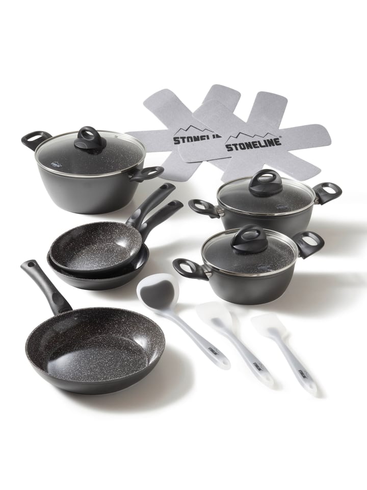 Stoneline Keramik Kochgeschirr-Set 14-teilig | mit Deckeln in Anthrazit günstig kaufen onesize
