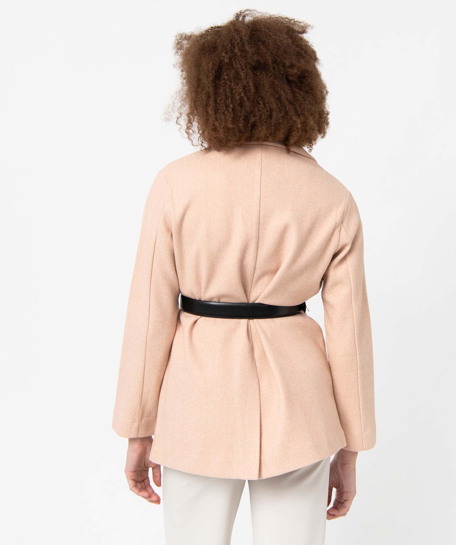 Manteau femme court fermeture un bouton rose | GEMO