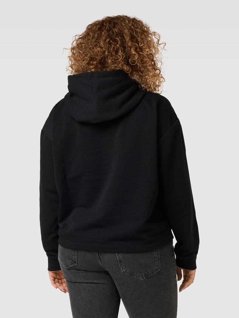 PLUS SIZE Hoodie mit Label-Stitching Modell 'ESSENTIAL' in schwarz
