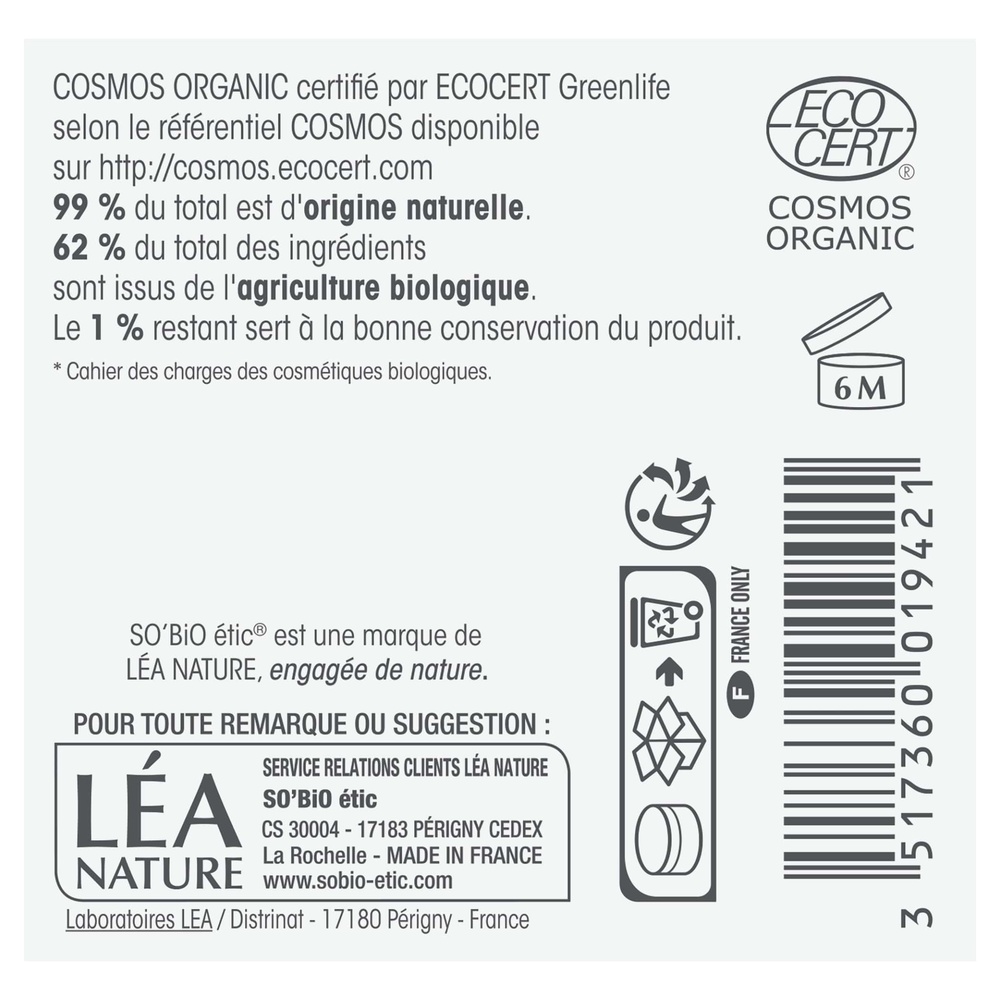 LÉA NATURE SO BiO étic Gel-Crème hydratation¹ fraîcheur 24h, peaux normales à mixtes, Hydra Aloe Vera Gel-crème