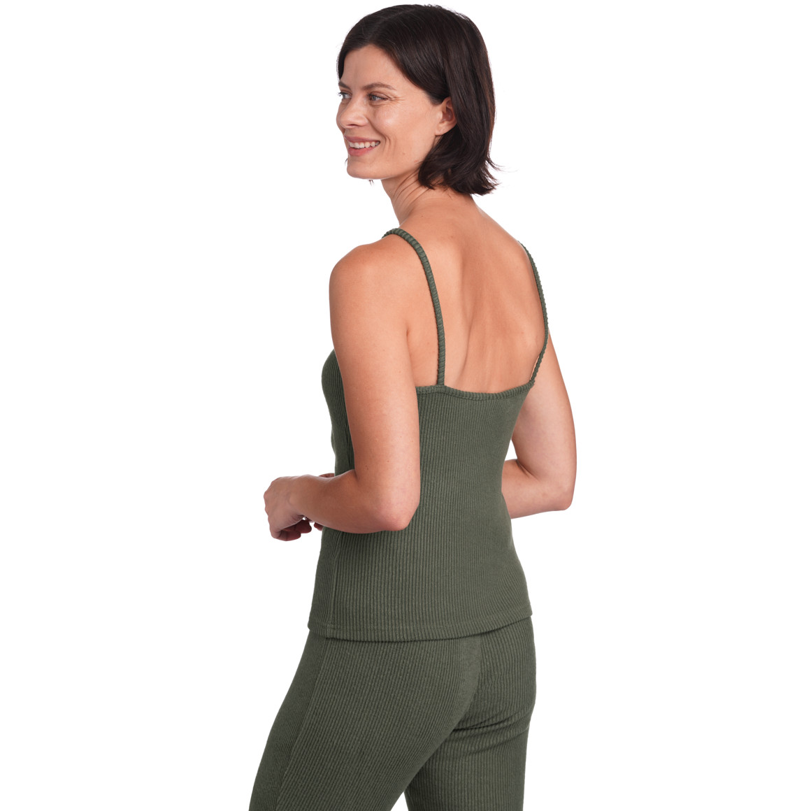 Damen Loungewaer-Top in gerippter Optik