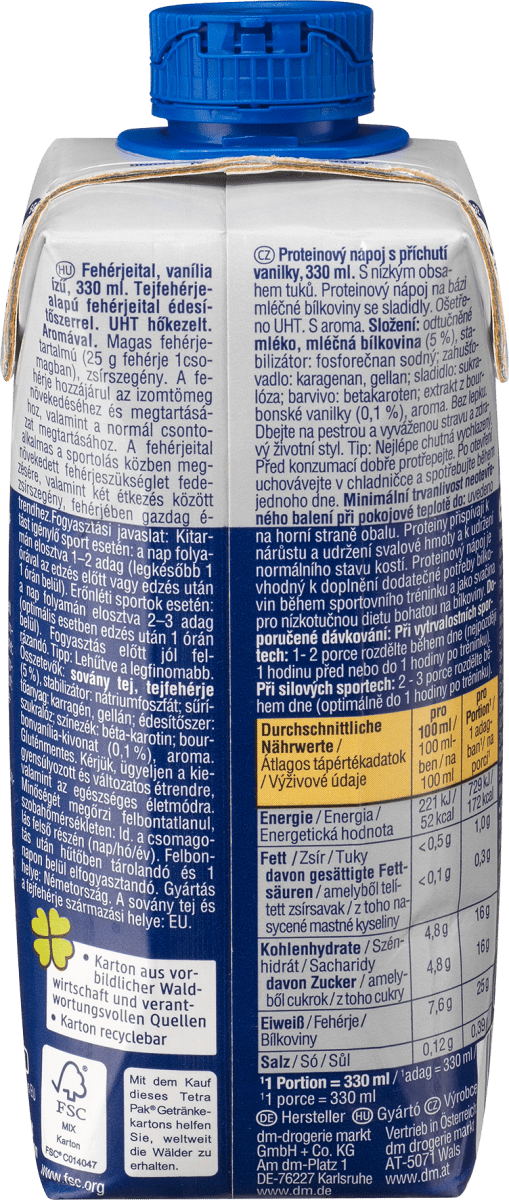 Protein Drink, Vanille-Geschmack, trinkfertig, 330 ml