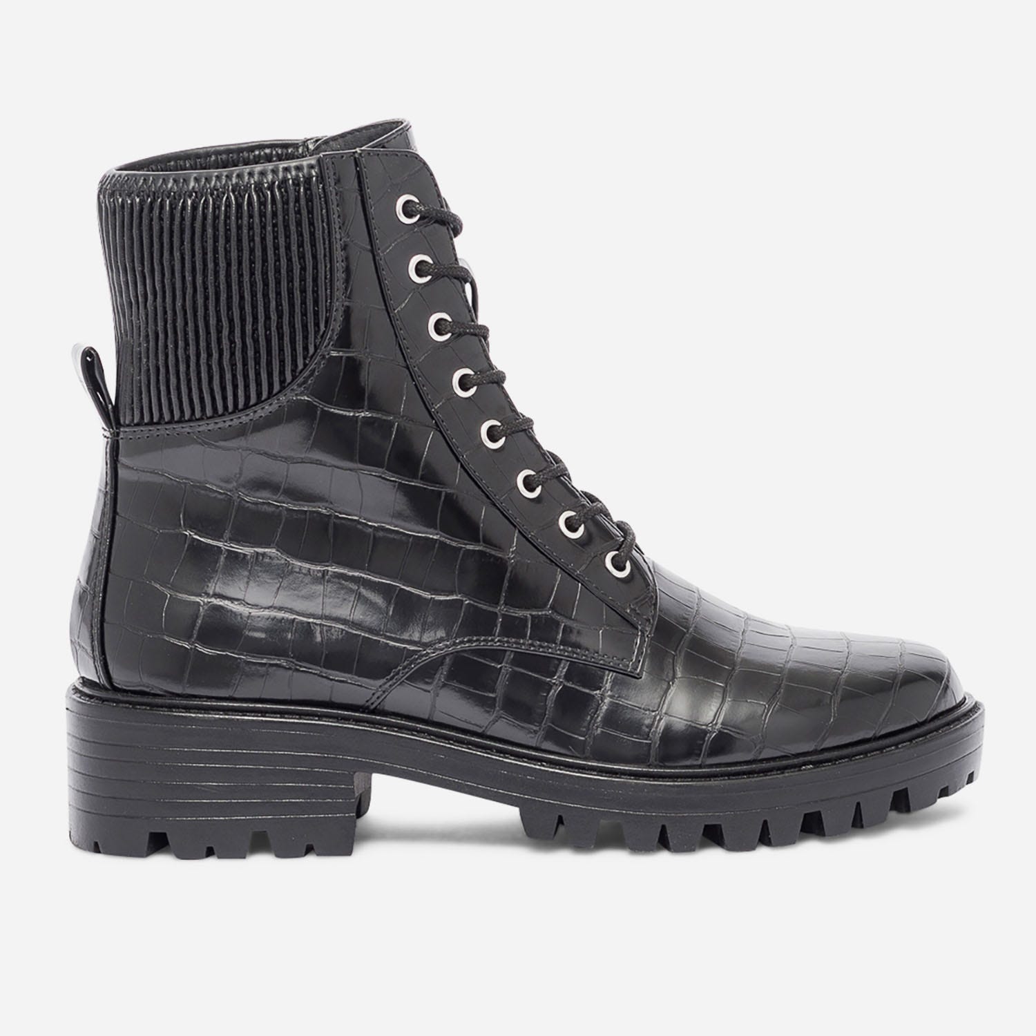 Bottine TEXTO noire effet croco