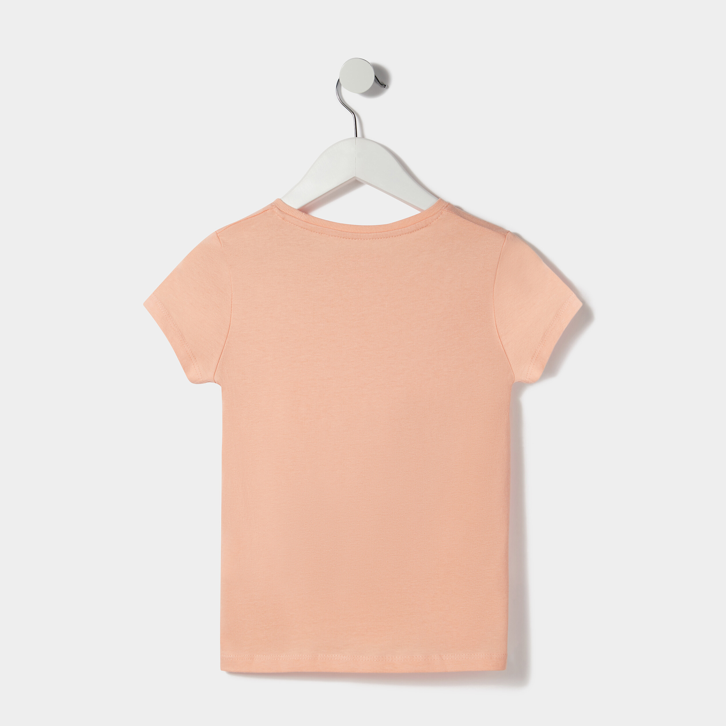 T-shirt manches courtes rose saumon fille | La Halle