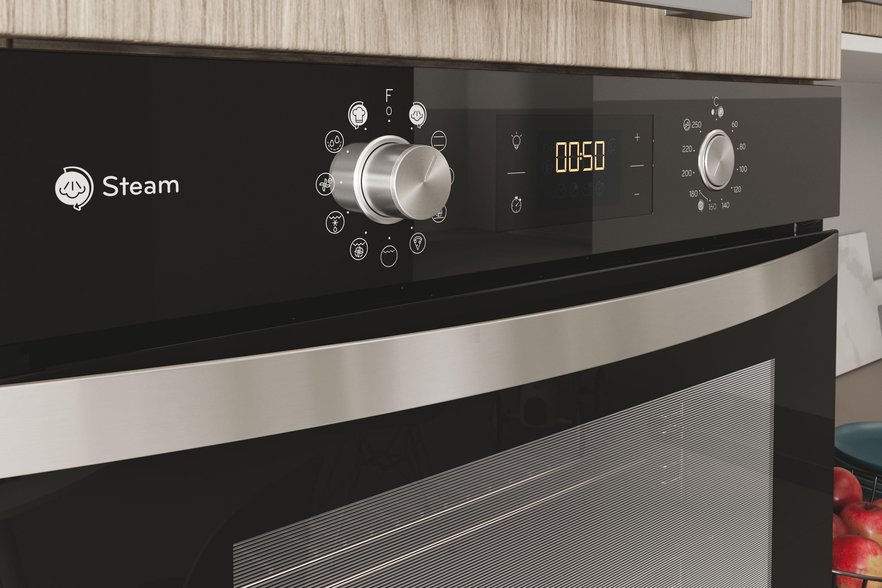 Privileg Backofen-Set BAKO Turn&Go Steam 500, mit Backauszug, Hydrolyse, Dampffunktion