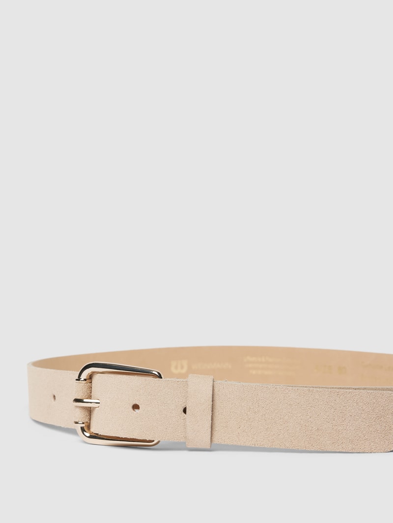 Gürtel aus Leder mit Dornschließe Modell 'Velours' in beige