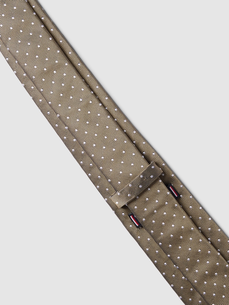 Seidenkrawatte mit feinem Allover-Muster in khaki