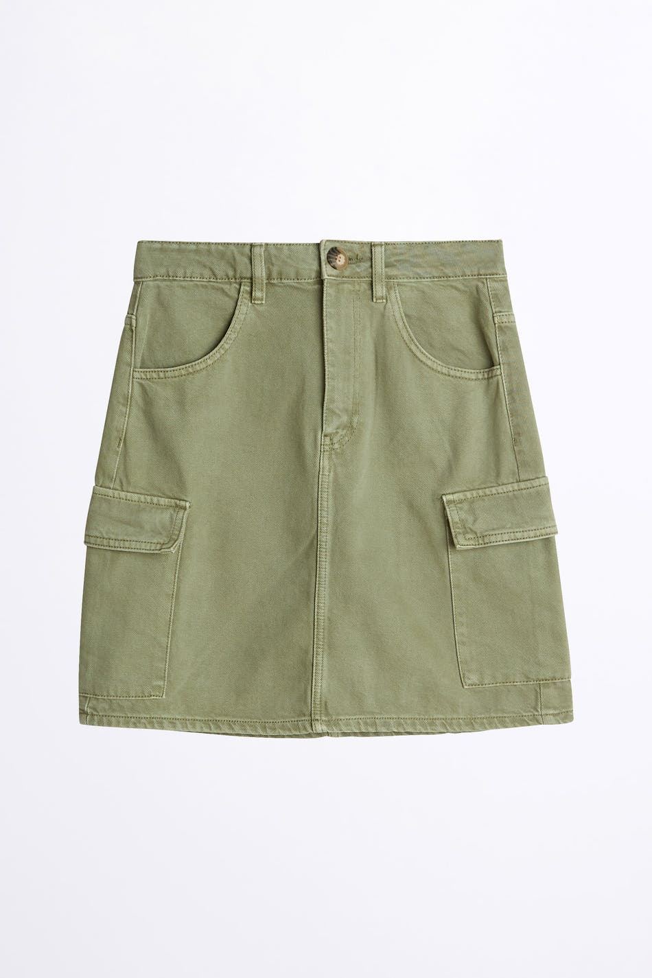 Cargo denim skirt