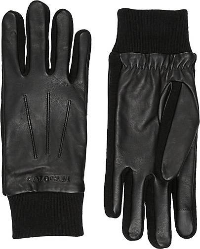 Marc O'Polo Lederhandschuhe mit seitlichen Strickeinsätzen