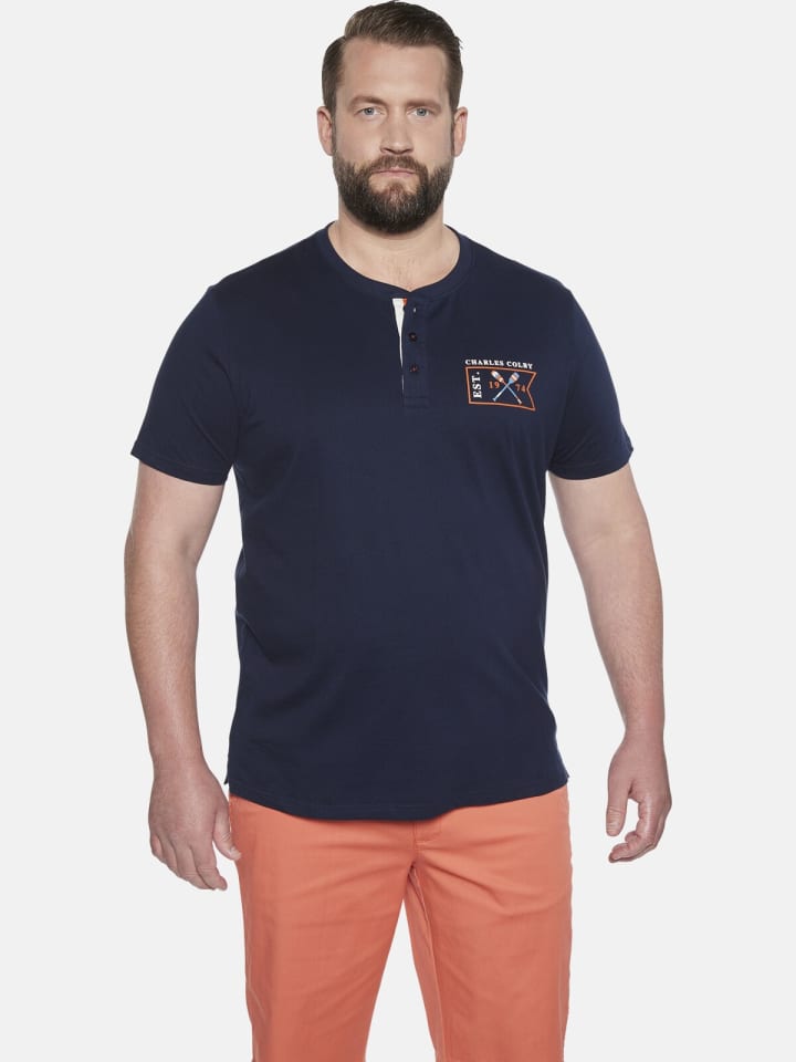 Charles Colby T-Shirt EARL MAXEN in dunkelblau günstig kaufen