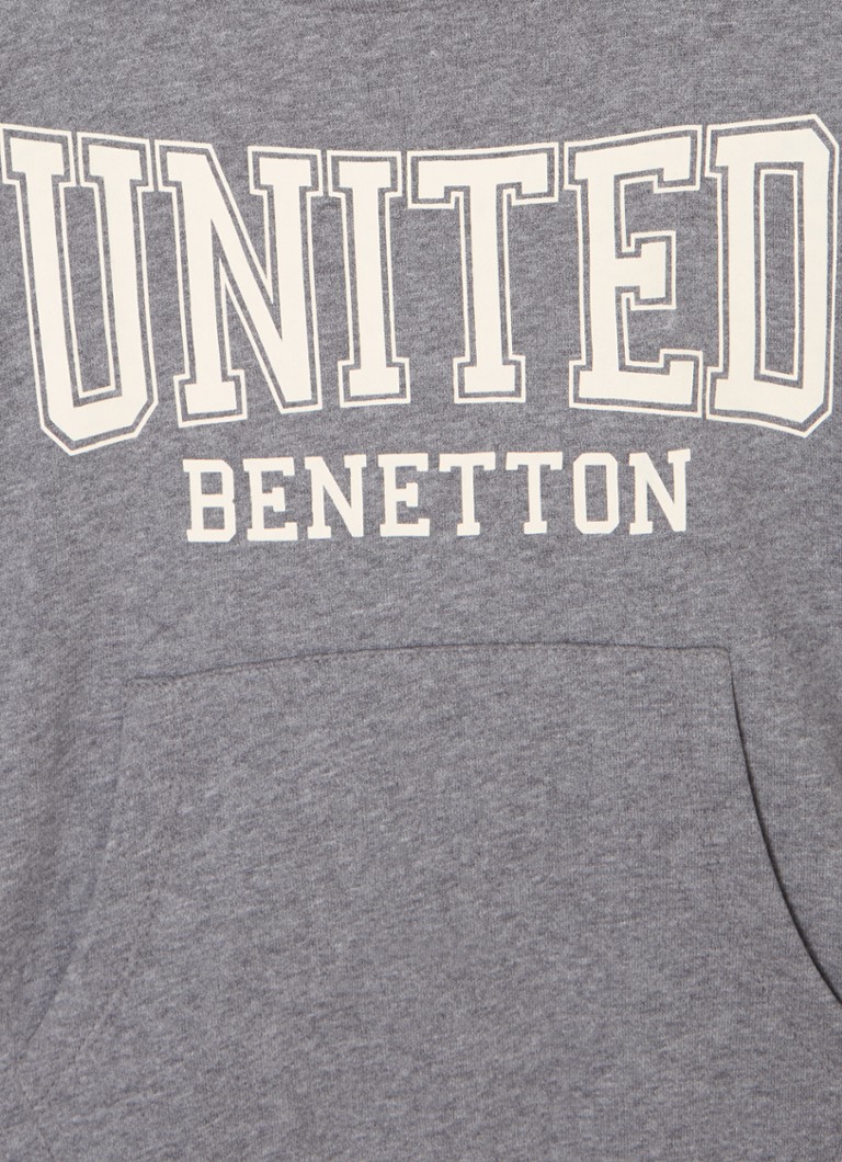 Bluza z kapturem Benetton z nadrukowanym logo