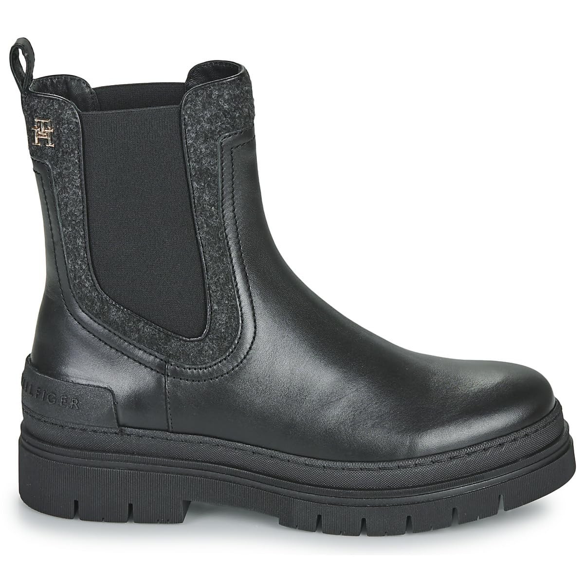 TOMMY HILFIGER Chelsea Boot schwarz FEMININE FELT CHELSEA BOOTIE