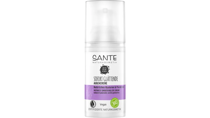 SANTE Sofort Glättende Augencreme Natürliches Hyaluron & Parakresse 15 ml