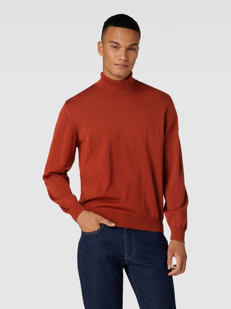 Rollkragenpullover aus Wolle Modell 'ROLLI' in kupfer