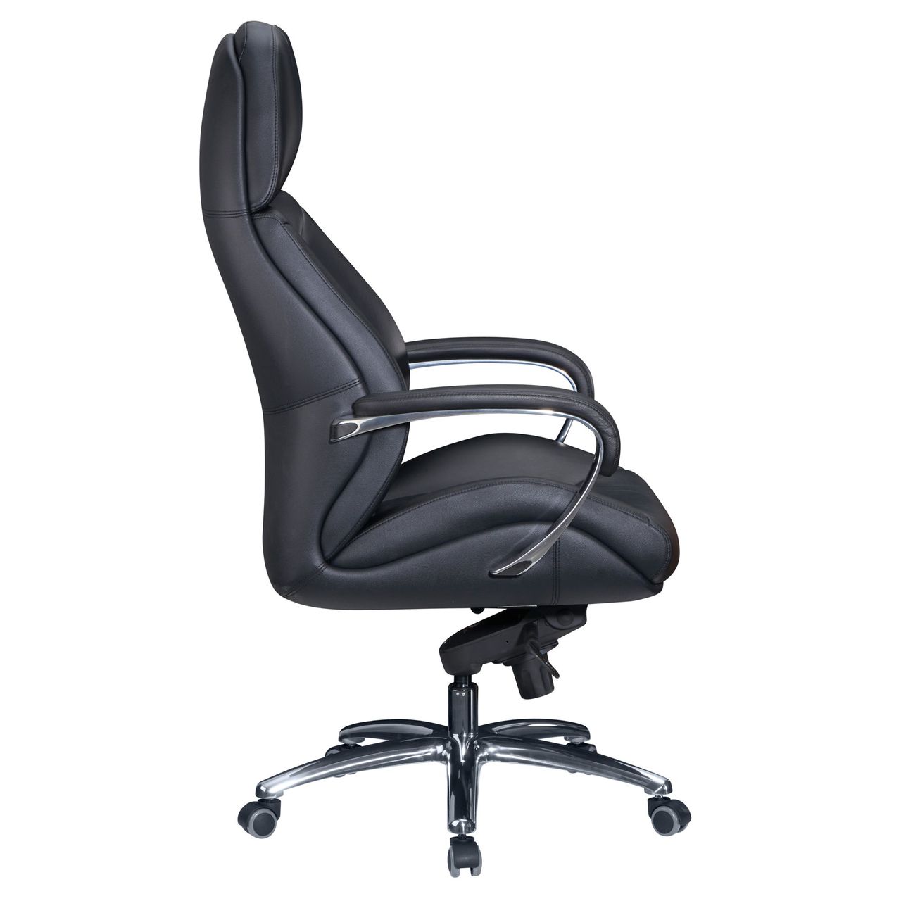Amstyle Bürostuhl Echtleder Schwarz 120 kg