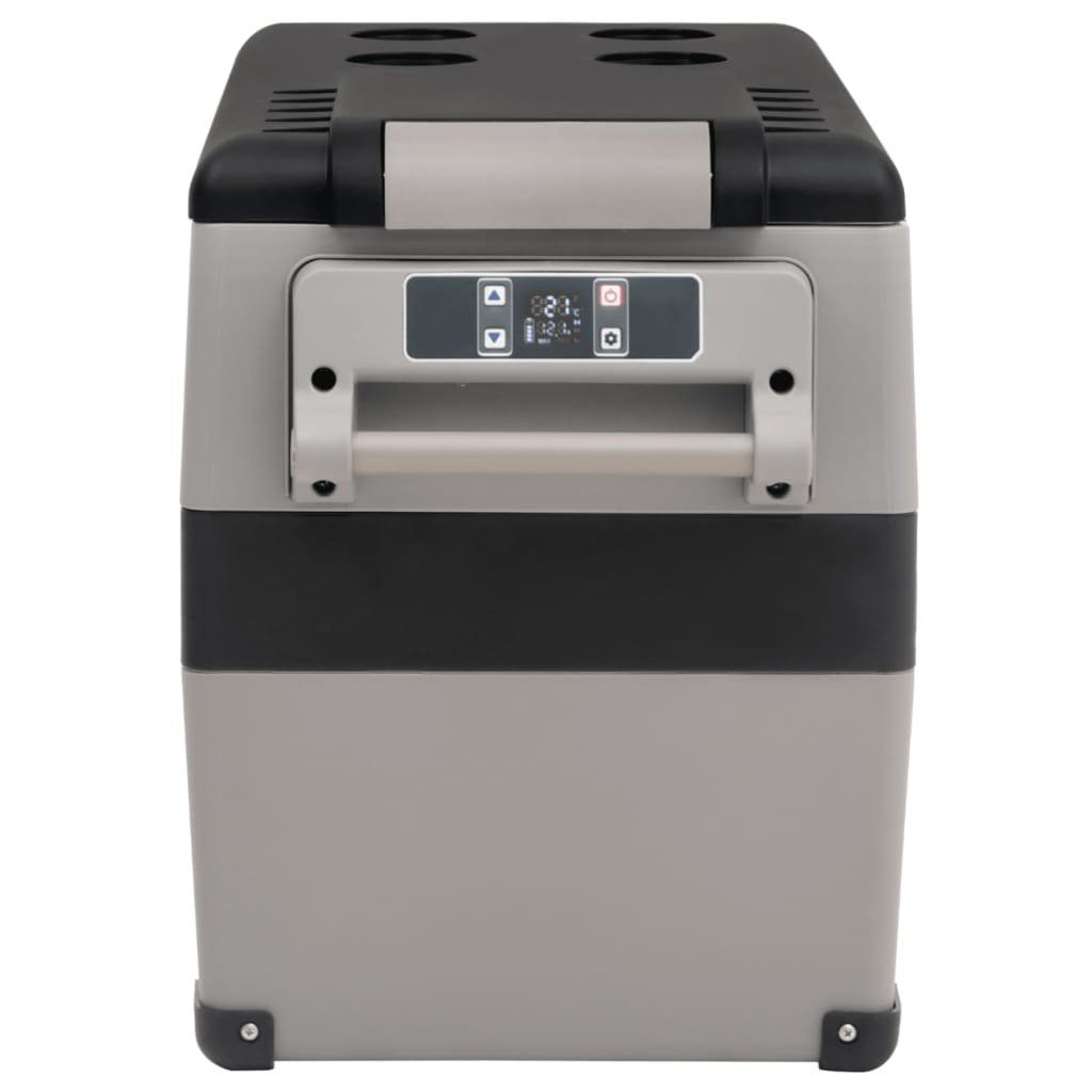 vidaXL Kühlbox Kompressor Kühlbox mit Griff und Adapter Schwarz und Grau 35 L Camping