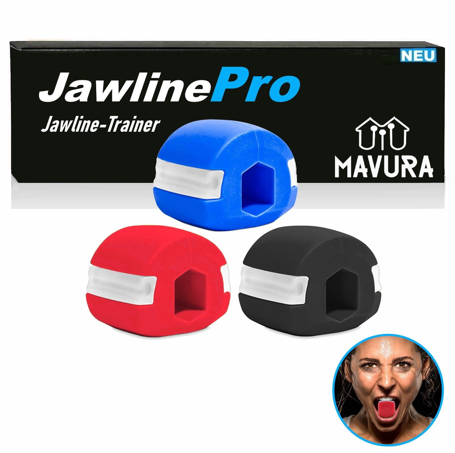 MAVURA Multitrainer JawlinePro Kiefertrainer Jawline Trainer Kiefer Training Jaw Line, (Trainer Gesichtsstraffer), Gesichtsmuskeltrainer Gesichtsmuskulatur Trainer Kieferformer