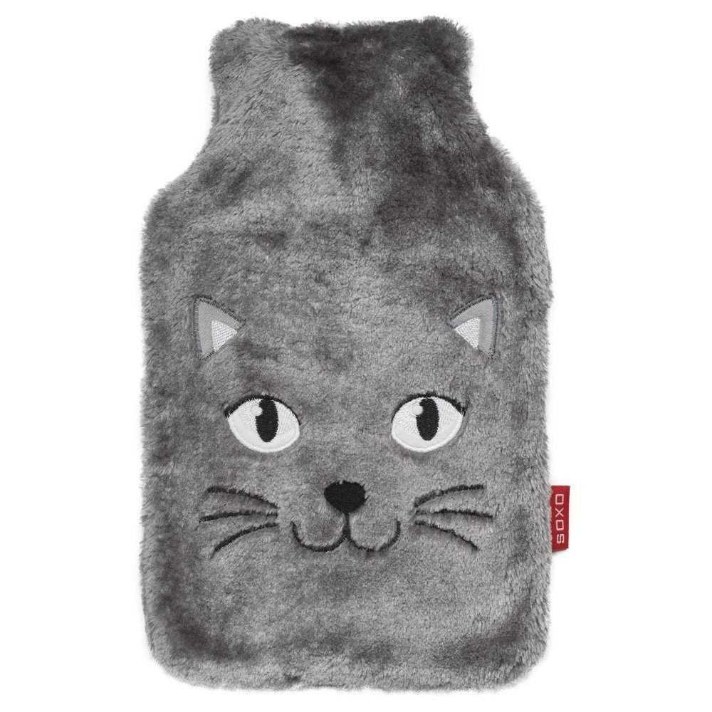 König Design Wärmflasche XXL Wärmeflasche weicher Plüsch Bezug, 1,8L Wärmflaschen Bettflasche Handwärmer