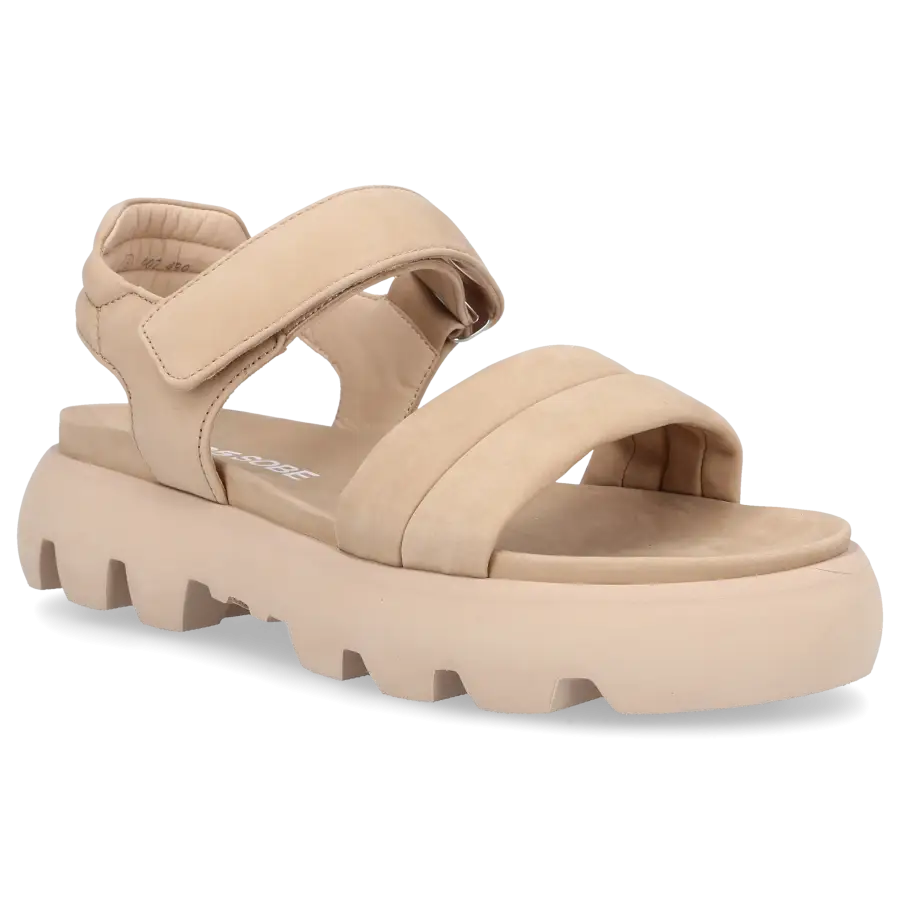 305 SOBE - Sandalen KRABI Nubukleder - beige