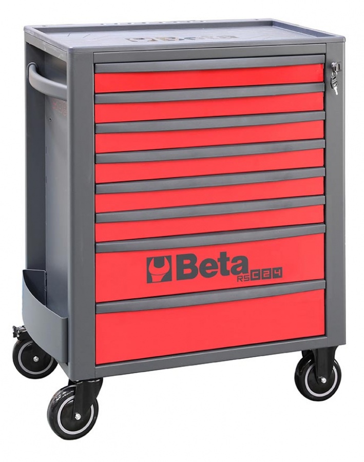 Beta 024004083 instrumentu ratiņi, sarkani ar 8 atvilktnēm - 740x445x969 mm