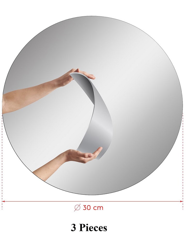 Evila 3er-Set: Spiegel in Silber - Ø 30 cm günstig kaufen onesize