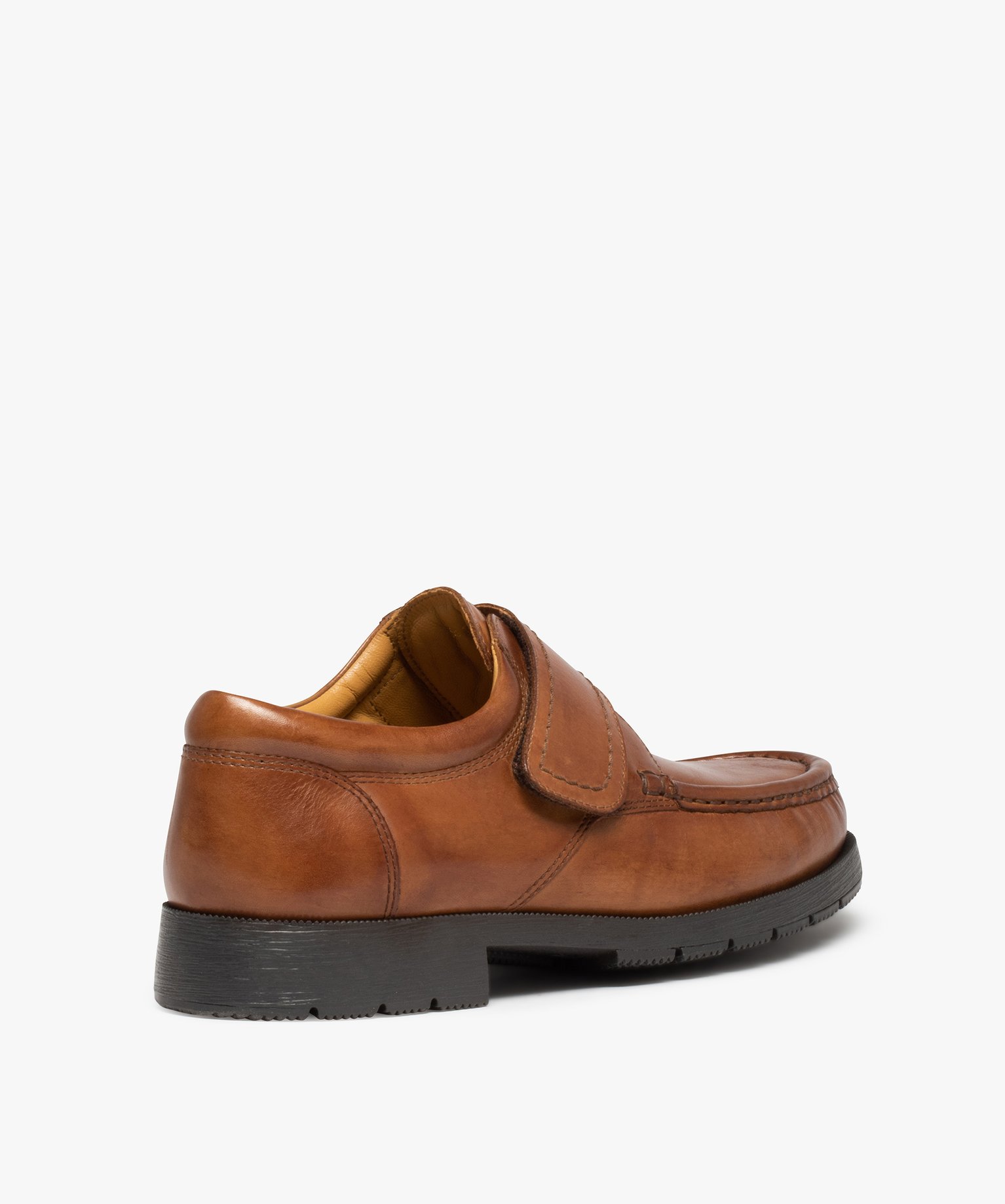 Chaussures bateau homme confort dessus cuir uni marron | GEMO