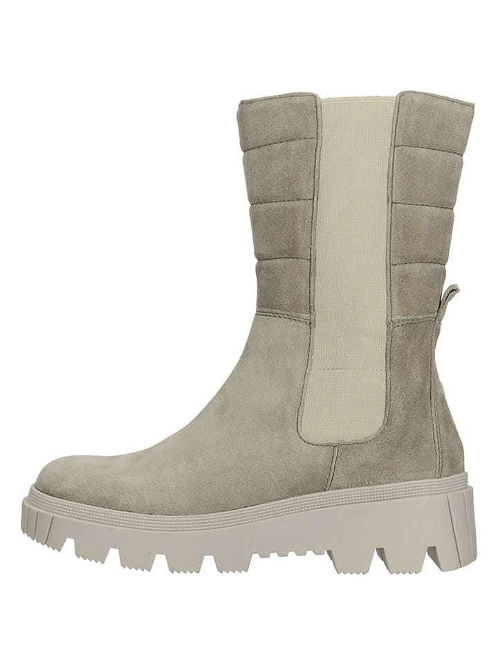 Gabor Leder-Chelsea-Boots in Grau günstig kaufen