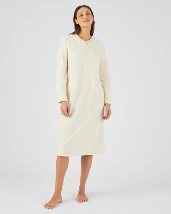 Chemise de nuit maille torsadée douce et chaude Thermolactyl