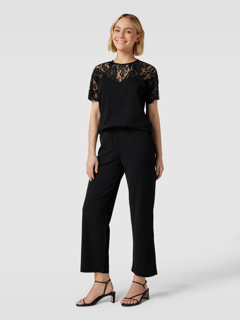 Jumpsuit mit Spitzenbesatz Modell 'Siham' in schwarz