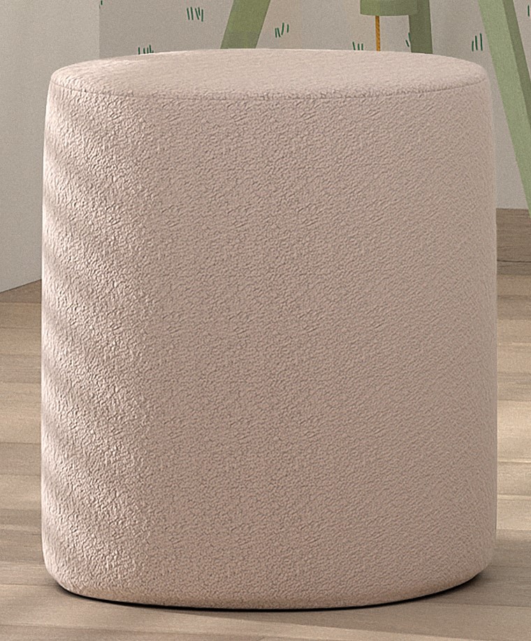 VIPACK Polsterhocker MOON in Rund, 41,5 cm hoch, Bezug trendiger Boucle Stoff in Rosa