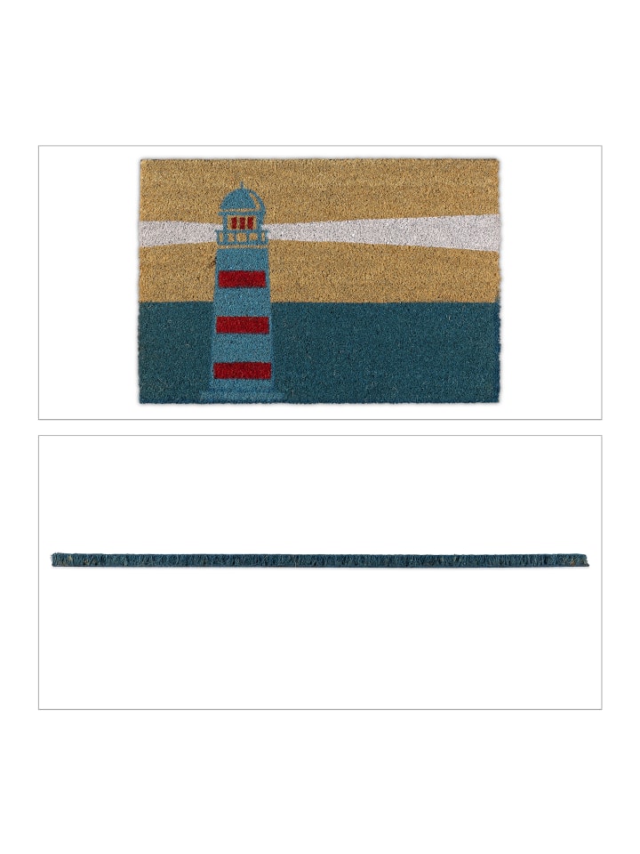 relaxdays Fußmatte Kokos Leuchtturm - (L)60 x (B)40 cm günstig kaufen onesize