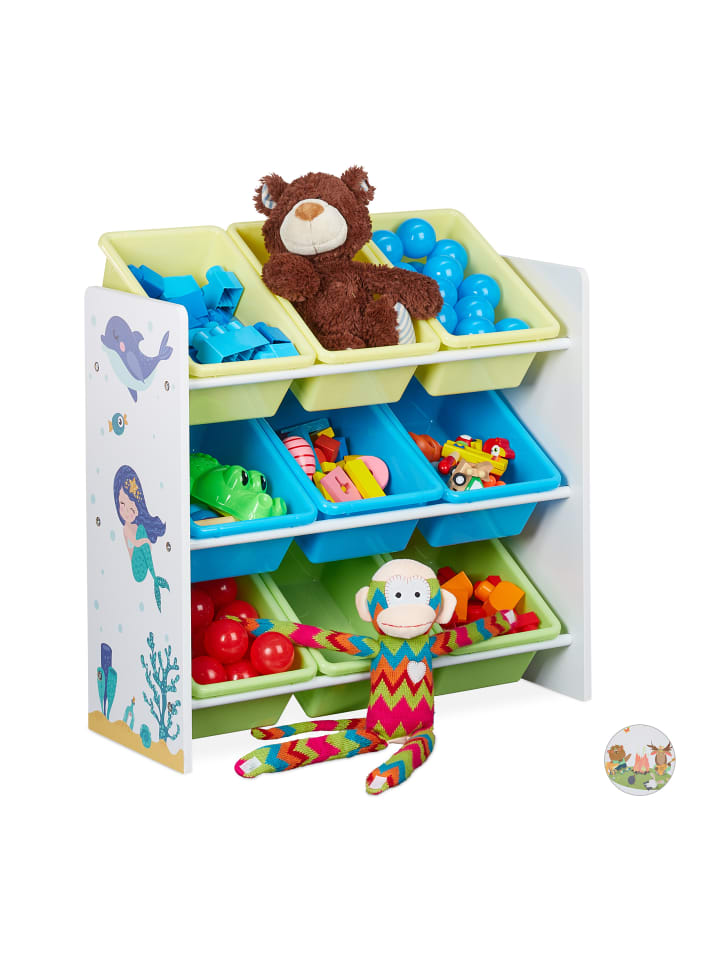 relaxdays Kinderregal Meerjungfrau in Bunt - (B)65 x (H)67 x (T)31,5 cm günstig kaufen onesize