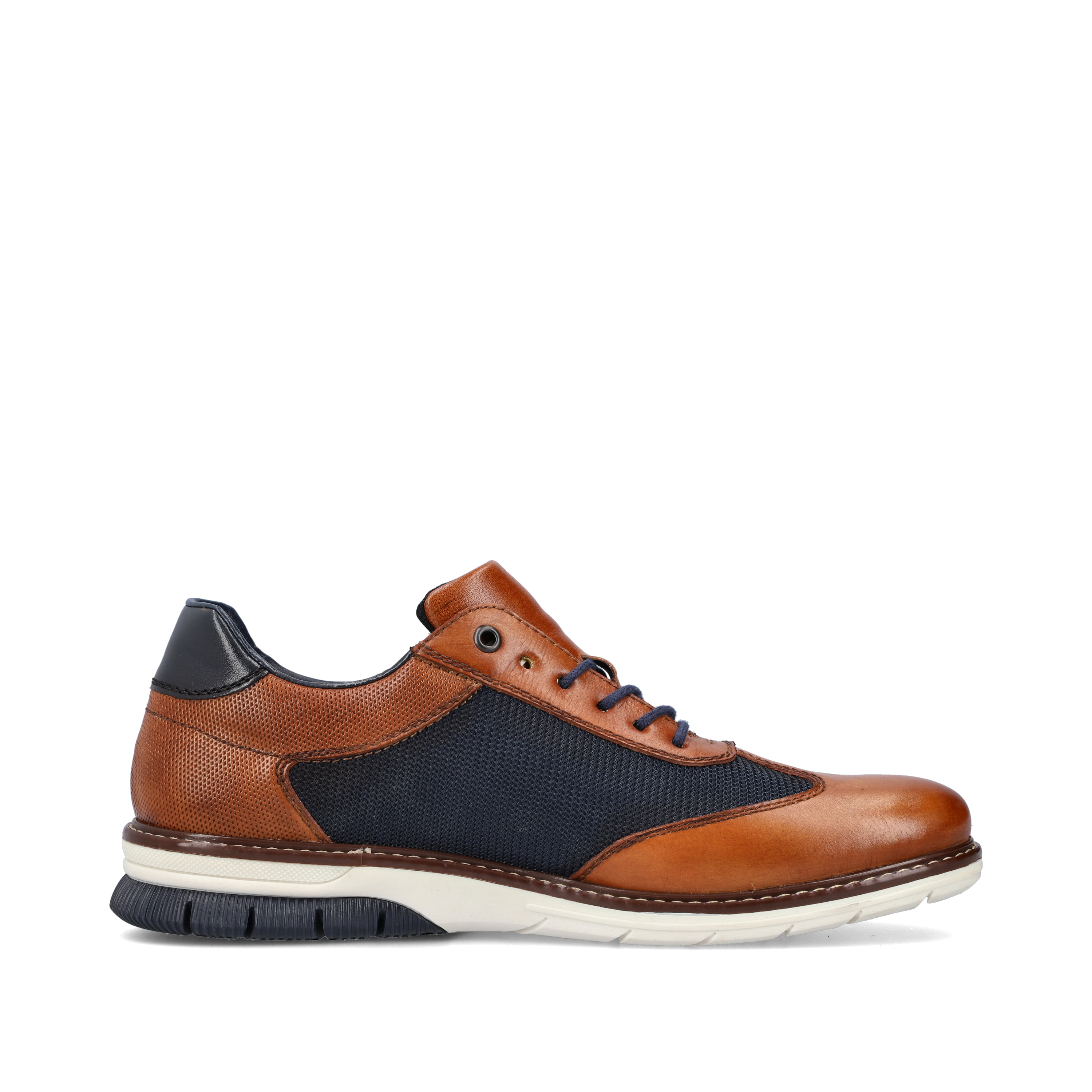 Rieker Herren Schnürschuhe zimtbraun-ozeanblau