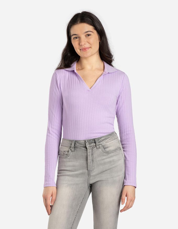 Langarm-Poloshirt - Baumwoll-Mix