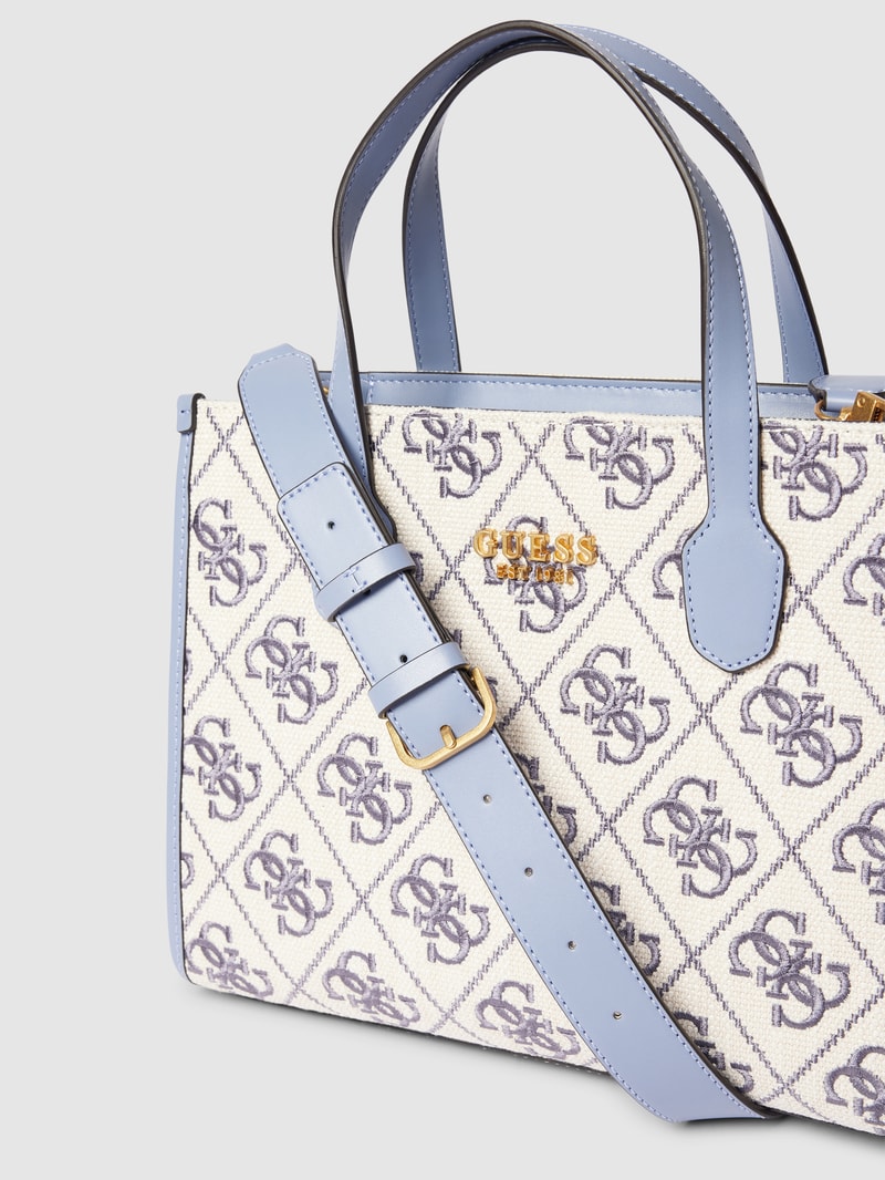 Tote Bag mit Allover-Logo Modell 'SILVANA' in lila