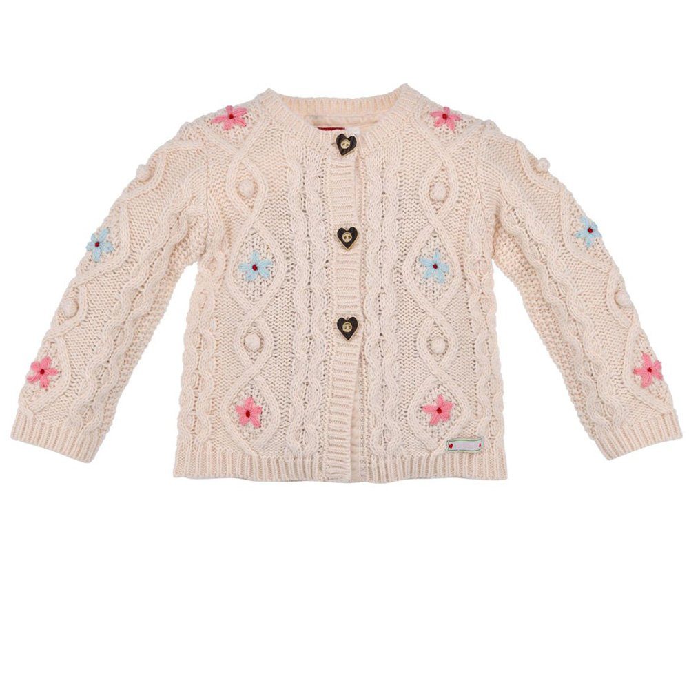 BONDI Trachtenstrickjacke BONDI Mädchen Strickjacke 'Alpenglück' mit Blumen