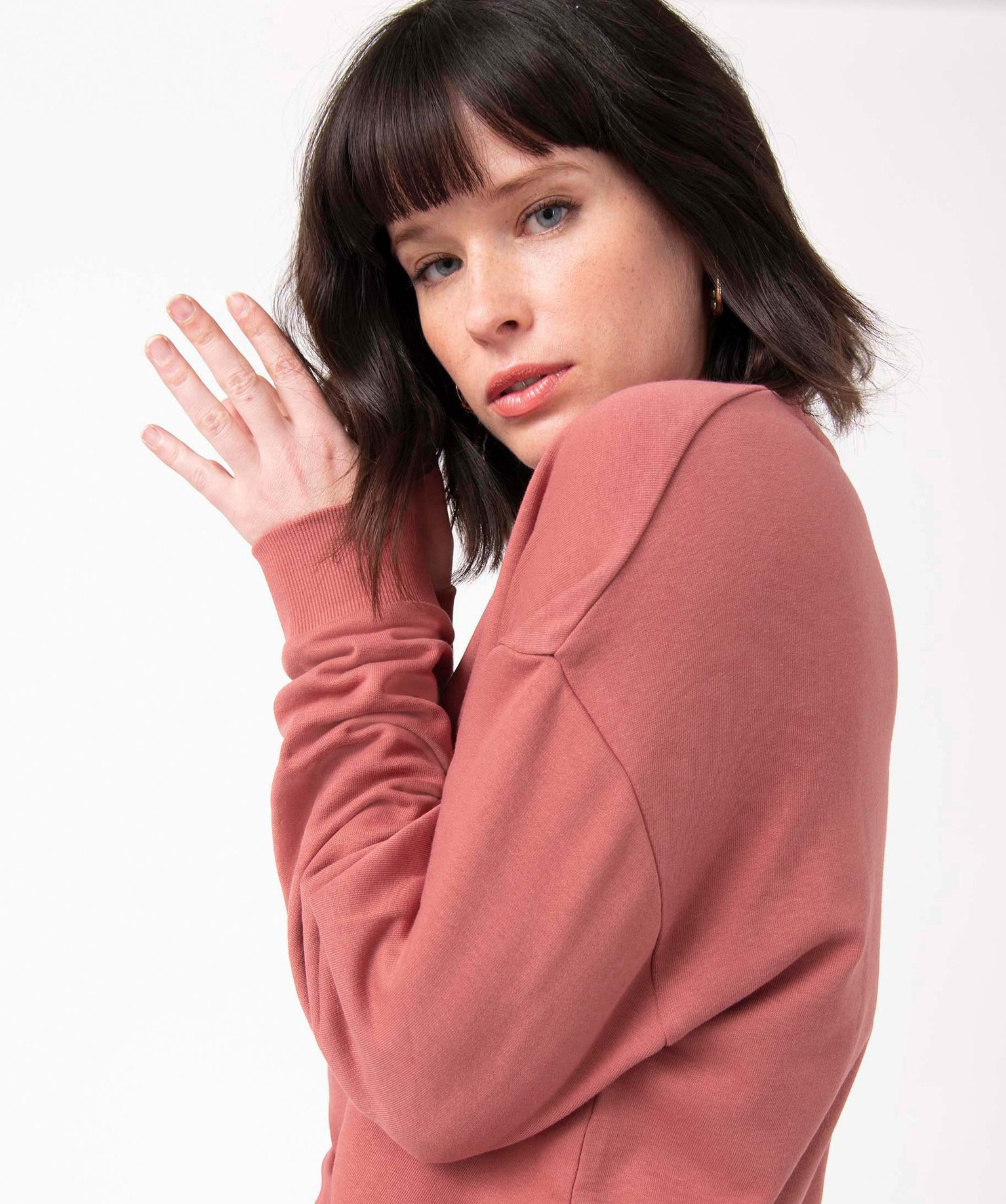 Sweat femme uni intérieur bouclettes rose | GEMO