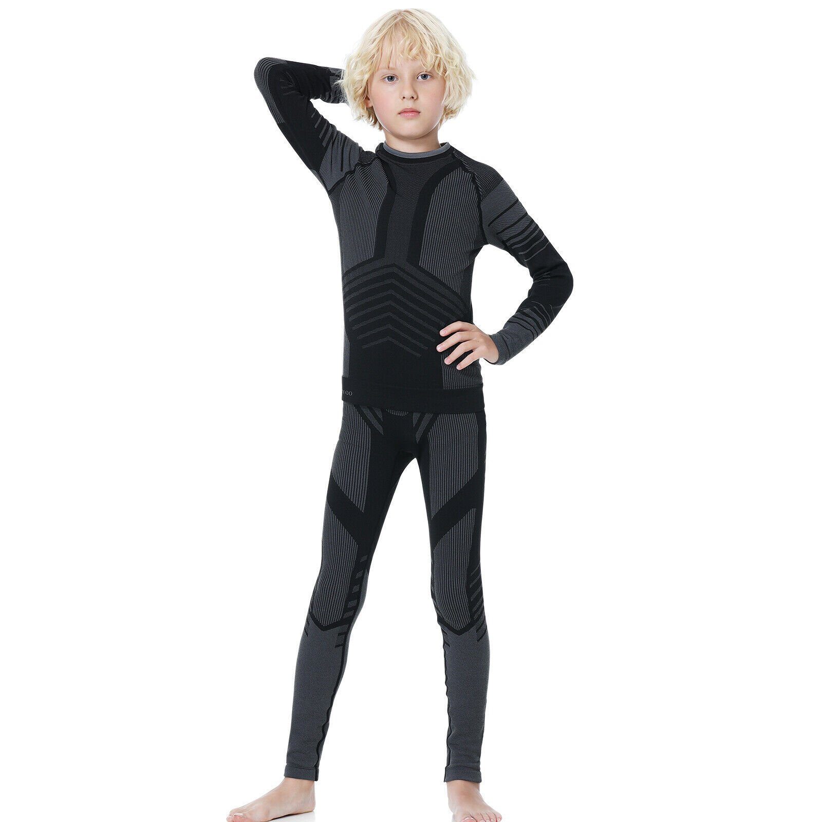 MEETYOO Thermounterhemd Kinder lange Unterhose (Jungen Mädchen Skiunterwäsche, Fleece Funktionswäsche) lange Unterhemd Unterhose