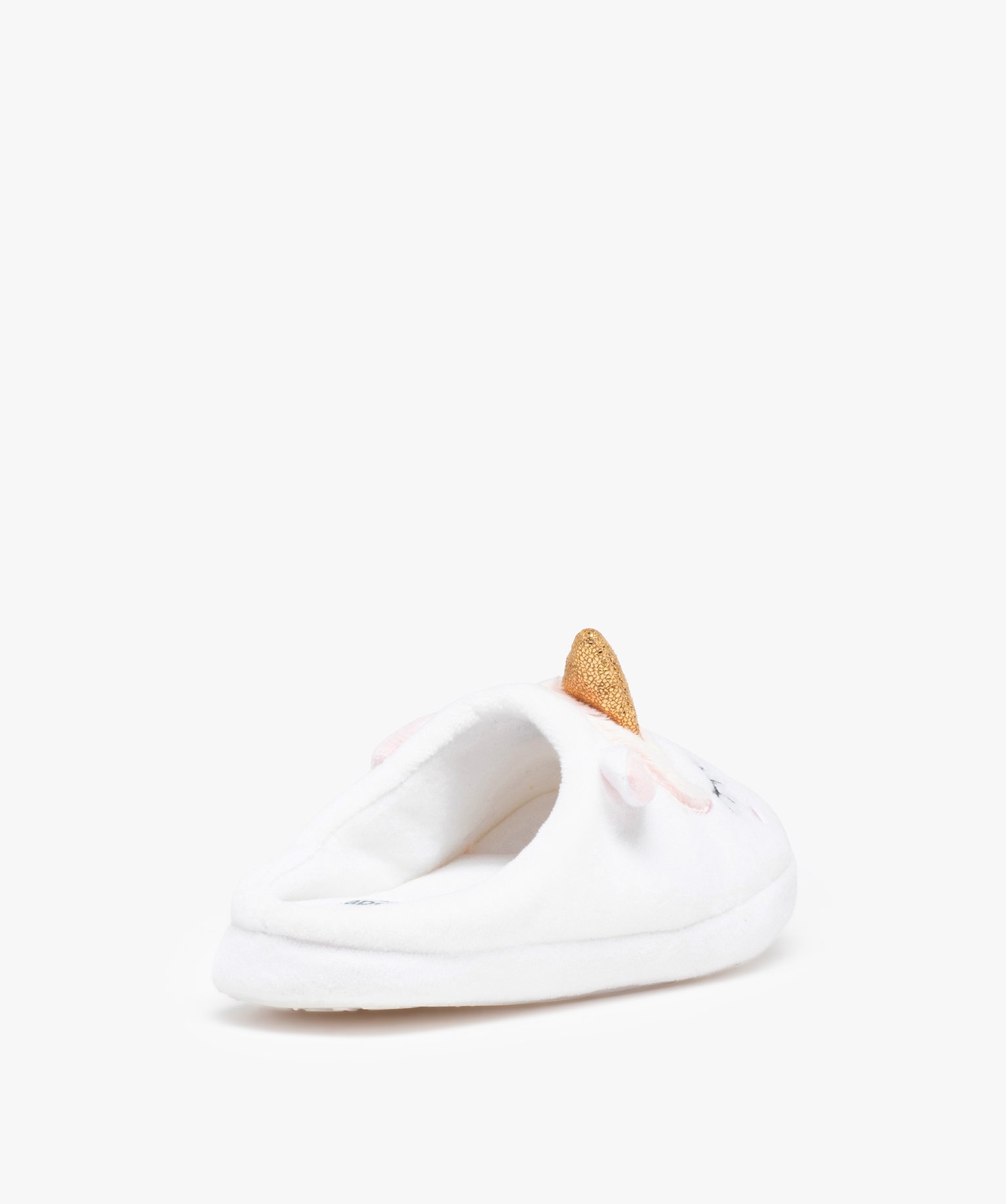 Chaussons fille mules en forme de licorne détails pailletés beige | GEMO