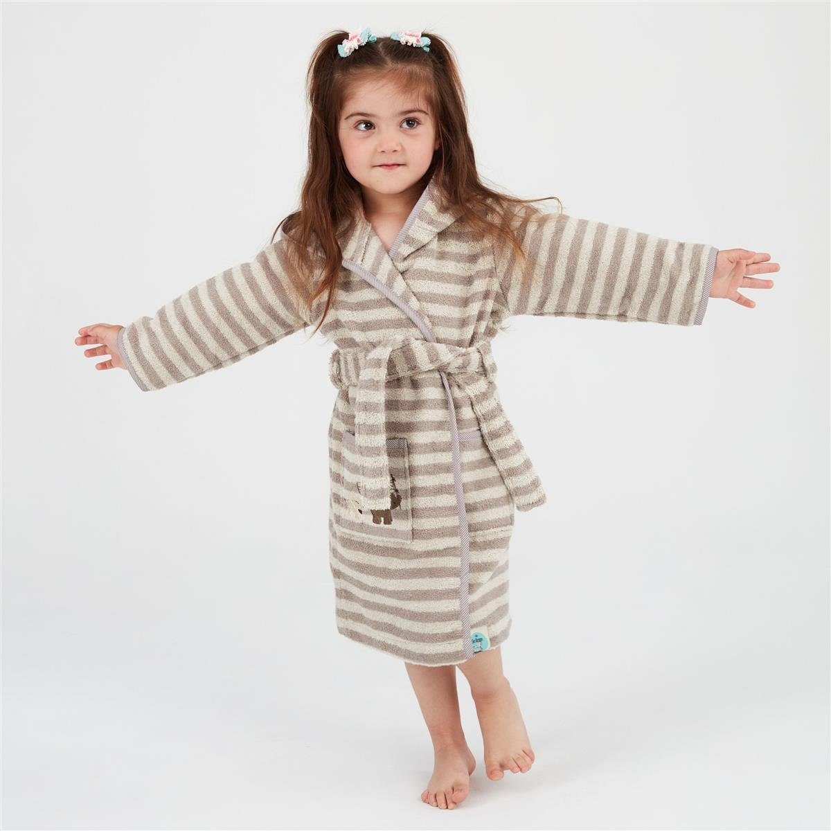 SEI Design Kinderbademantel Babybademantel Bademantel für Junge und Mädchen, Langform, 100% Bio-Baumwolle, Kapuze, Gürtel, inkl. Geschenkverpackung