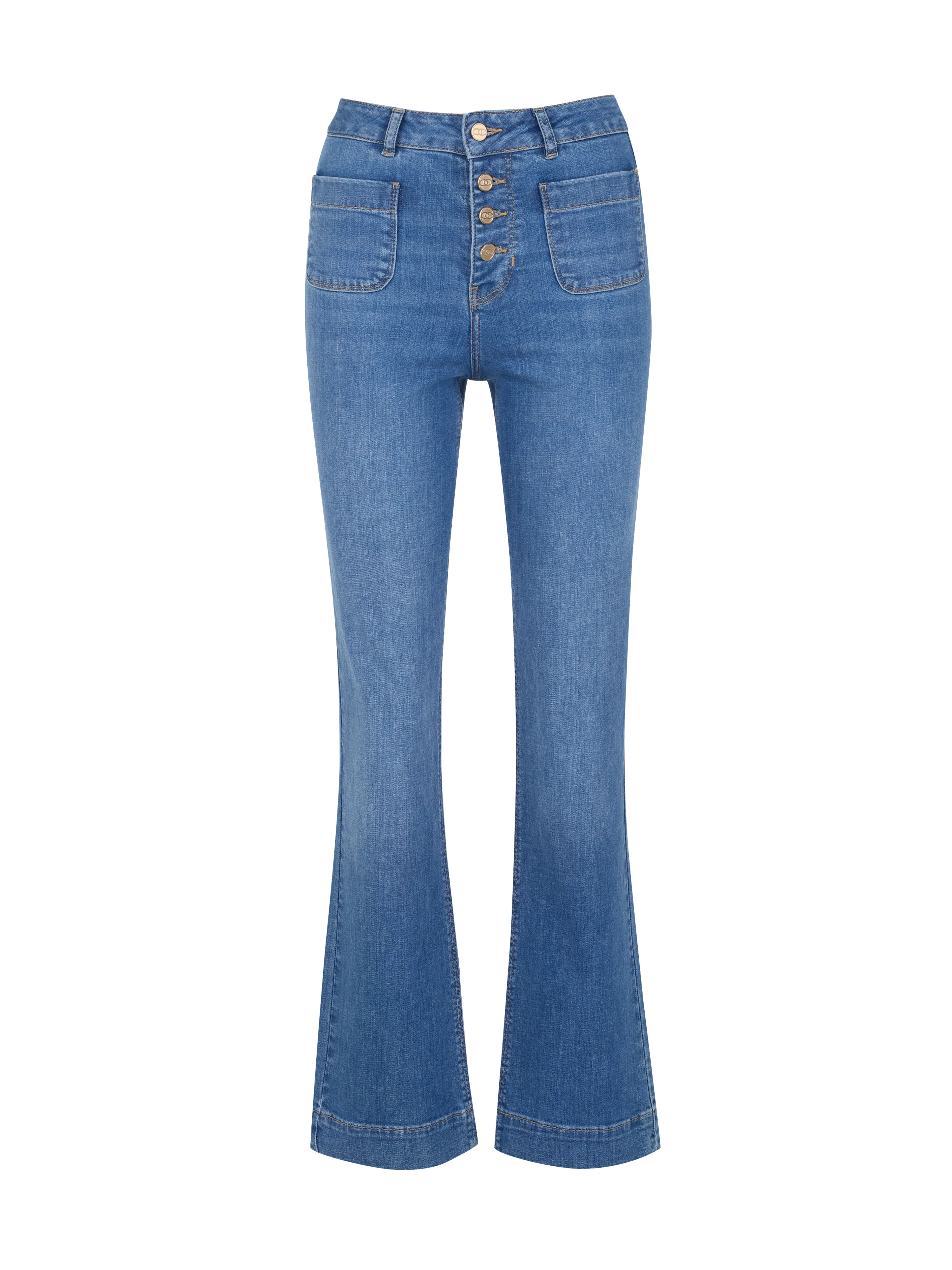 Blaue Damen-Bootcut-Jeans ORSAY