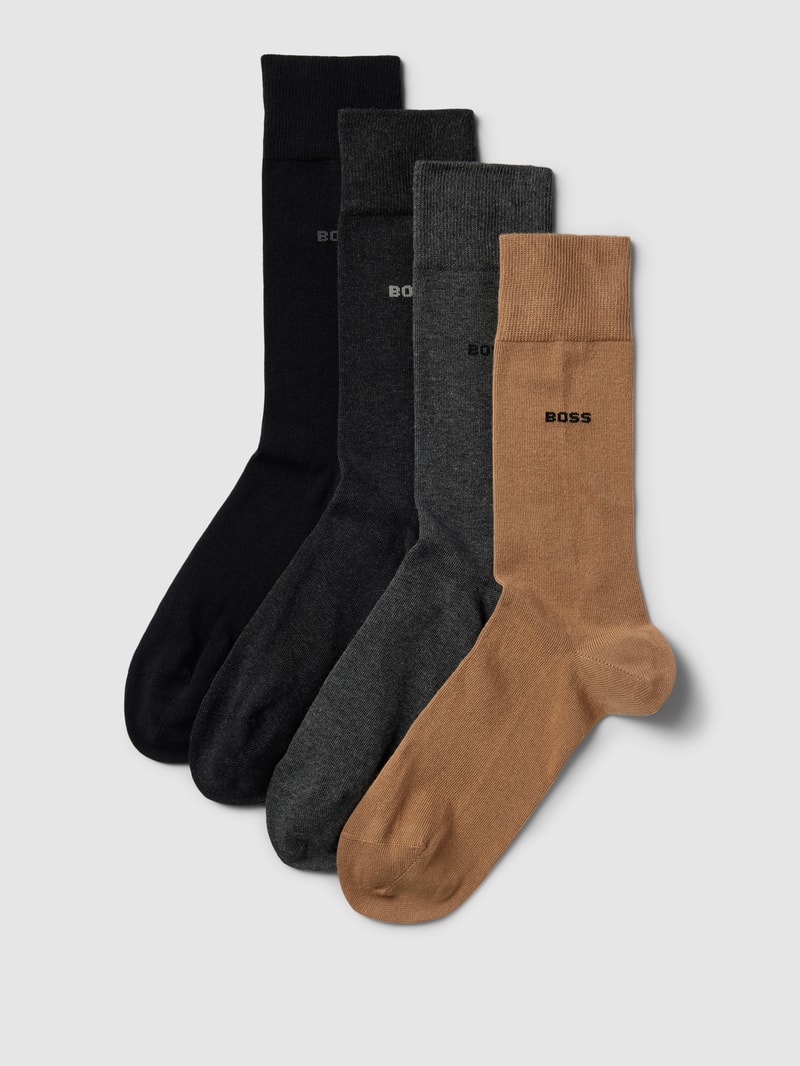 Socken mit Label-Detail im 4er-Pack in beige